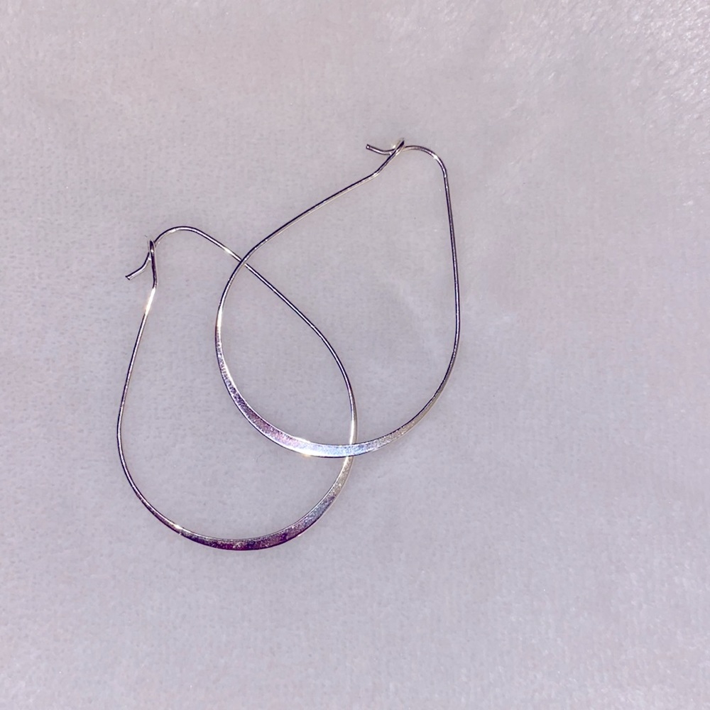 Silver Oval Hoop Earrings